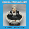 High quality ceramic toothpick holder in chef shape